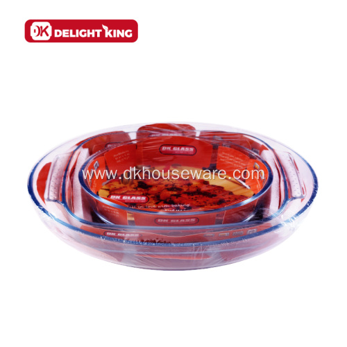 3pcs Oven Safe Glass Bakeware Baking Dishes Set